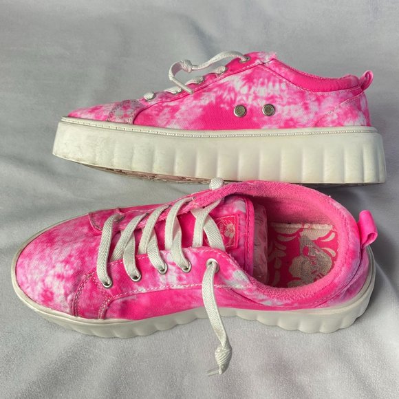 Roxy Sheilahh Women's Sneaker Pink Canvas Tie Dye Platform Sole Size 7 - Picture 7 of 9